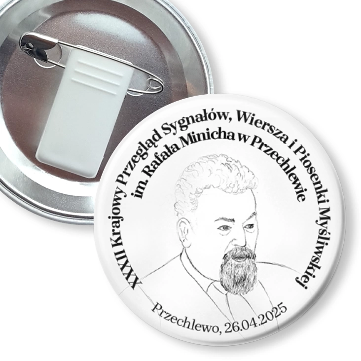 przypinka z żabką i agrafką XXXII Krajowy Przegląd w Przechlewie