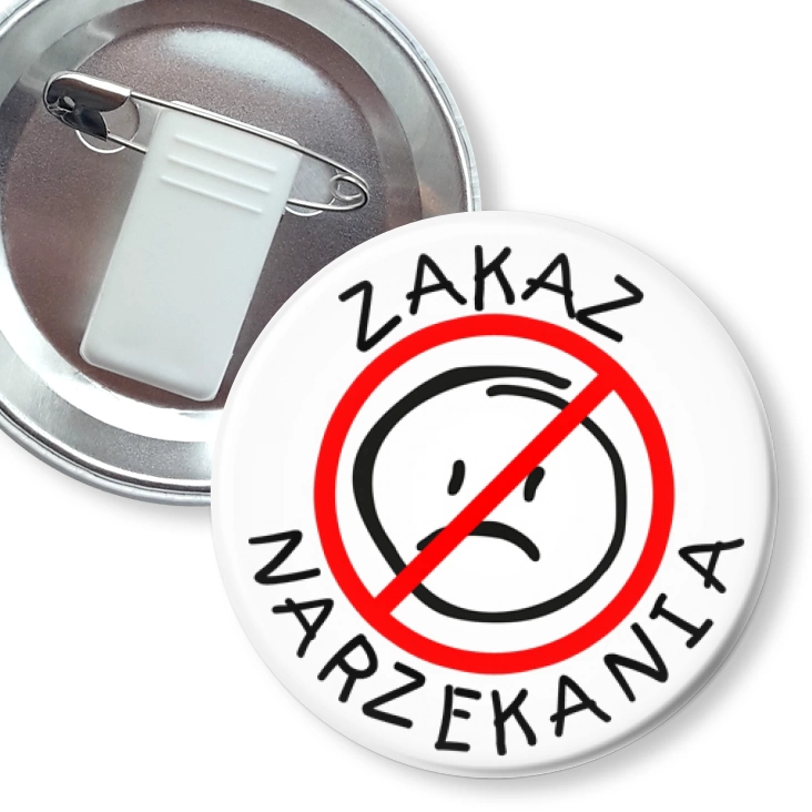 przypinka z żabką i agrafką Zakaz narzekania