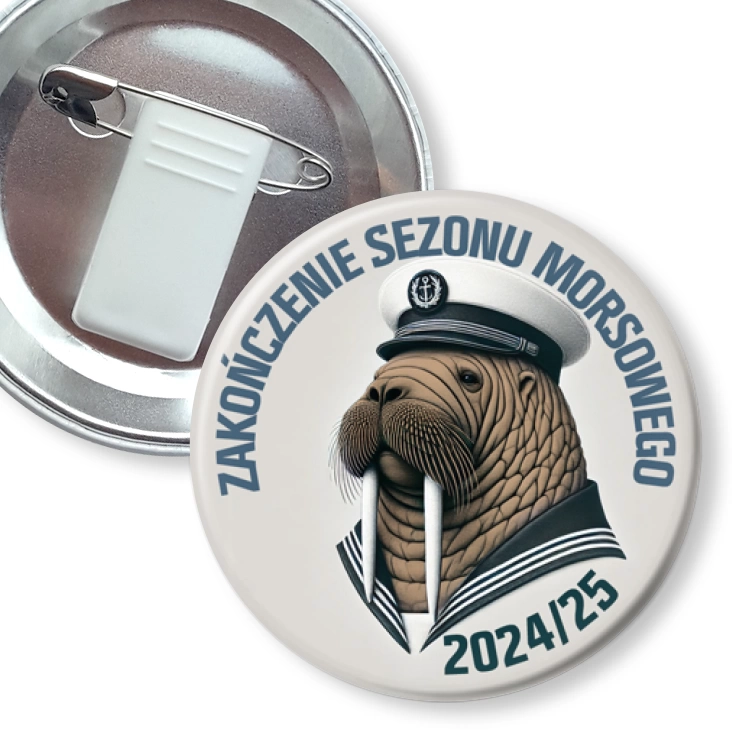 przypinka z żabką i agrafką Zakończenie sezonu morsowego
