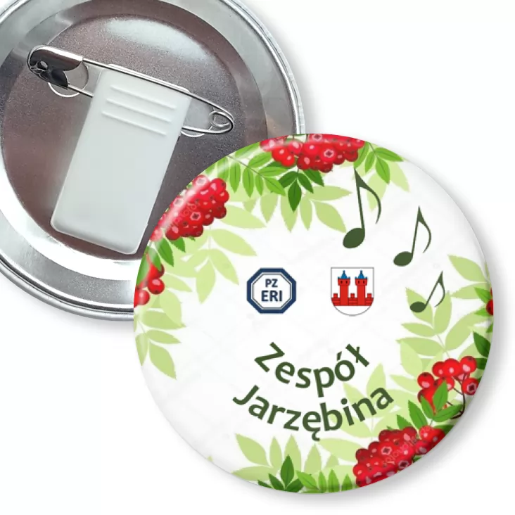 przypinka z żabką i agrafką Zespół Jarzębina