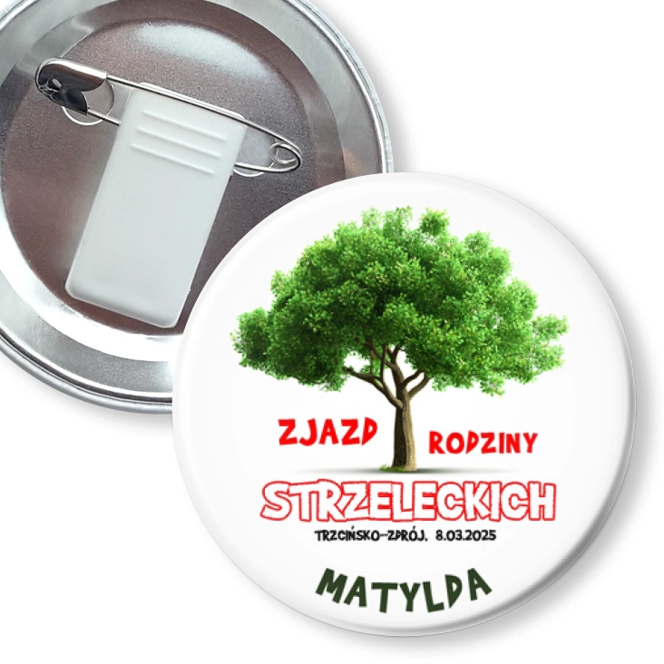przypinka z żabką i agrafką Zjazd Rodziny Strzeleckich Trzcisko-Zdrój 2025