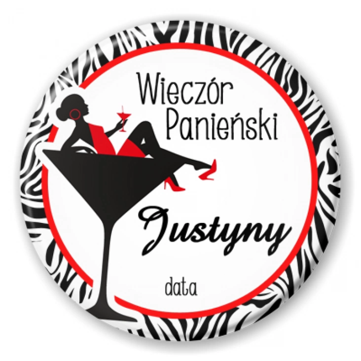 przypinka Wieczór panieński w kielichu