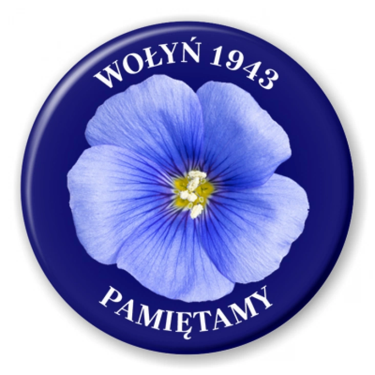 przypinka Wołyń 43 kwiat lnu