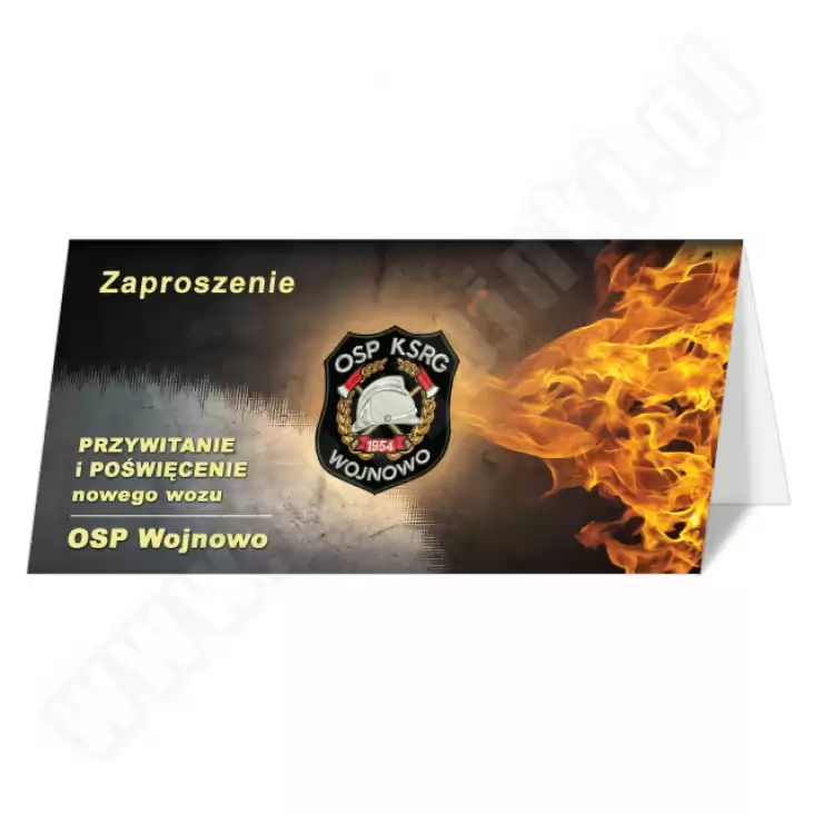 zaproszenie Poświęcenie wozu strażackiego OSP Wojnowo