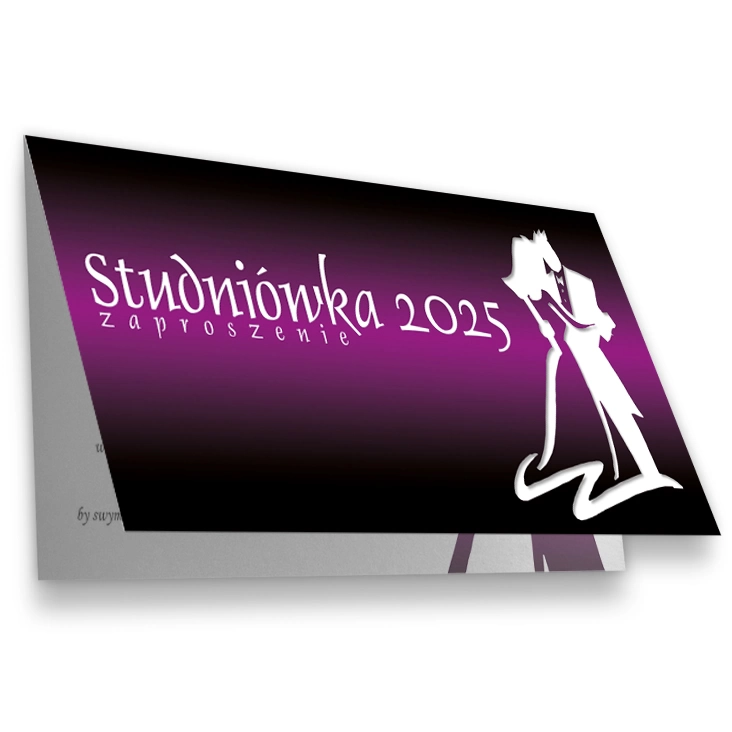 zaproszenie Studniówka z fioletowym gradientem