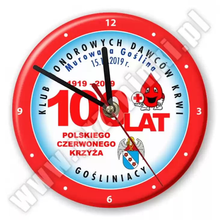 zegar 100 lat PCK Polskiego Czerwonego Krzyża