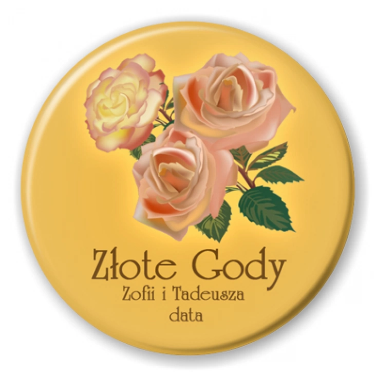 przypinka Złote Gody Zofii i Tadeusza