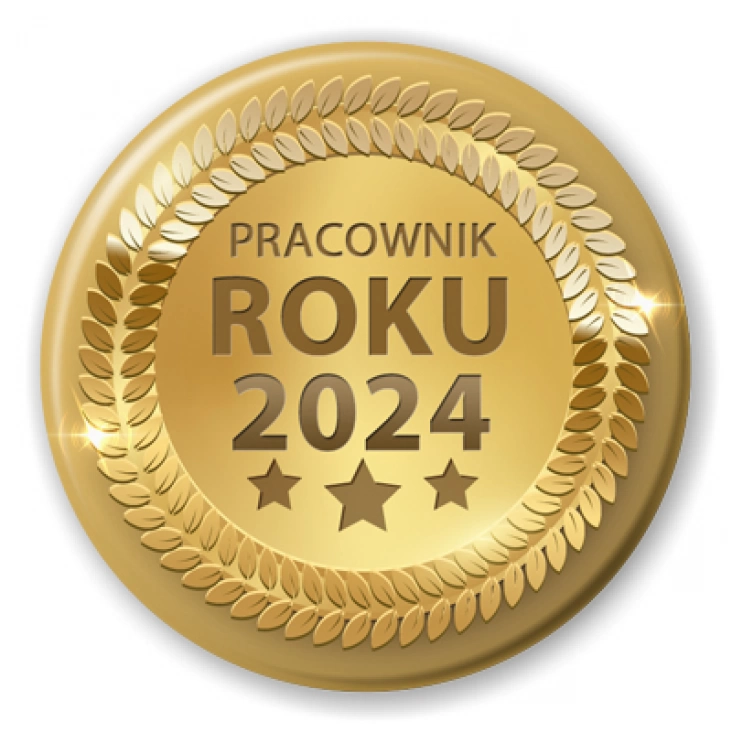 przypinka Złoty medal pracownik roku